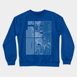 Jeddah, Makkah, Saudi Arabia City Map Typography - Blueprint Crewneck Sweatshirt